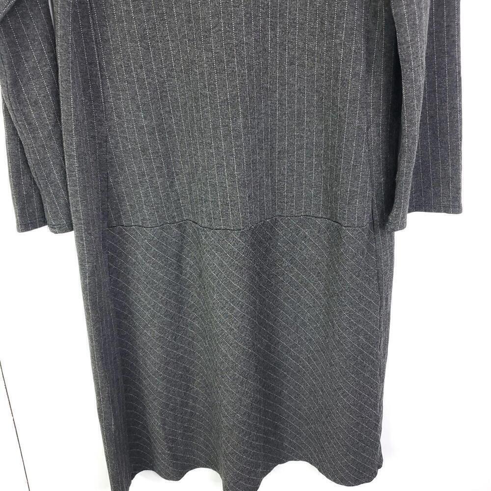 J Jill Dress Womens Small Tall Long Sleeve Stretchy Ponte Striped Mature Modest - Picture 4 of 8